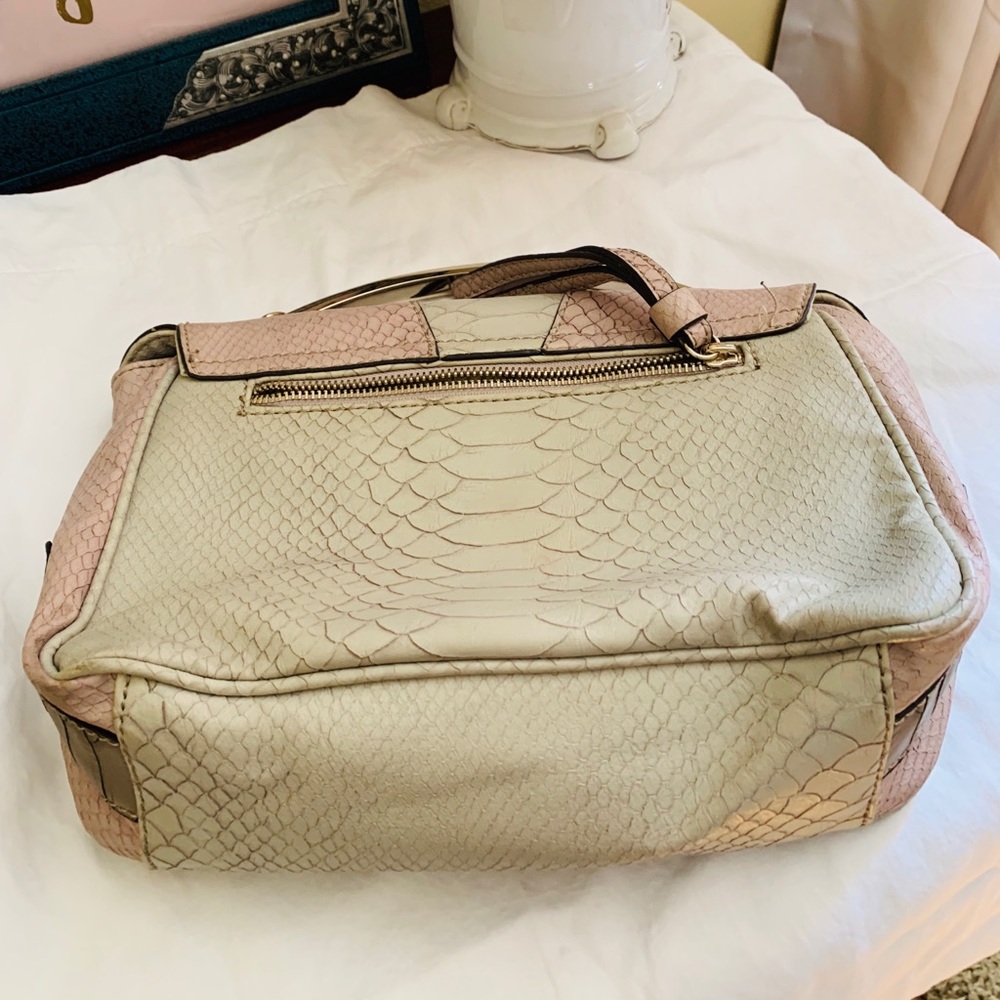 Guess Otilia Half Flap Python Embossed Handbag - image 4